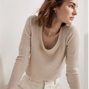 Madewell Cream Ribbed Long Sleeve Tee